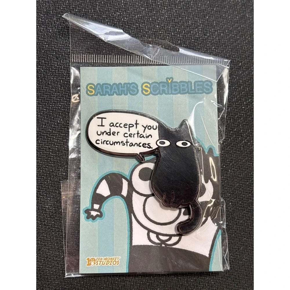 Sarahs Scribbles Difficult Cat Enamel Pin Collectible Brooch